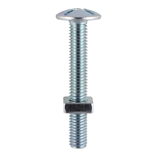 Roofing Bolt & SQ Nut - BZP, M5 x 30mm (Box of 200)
