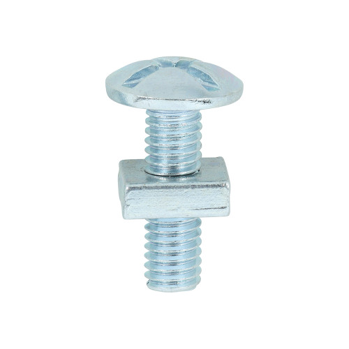 Roofing Bolt & SQ Nut - BZP, M6 x 20mm (Box of 200)
