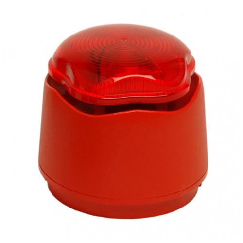 Flashdome LED Beacon, Deep Base, IP66, Red Lens