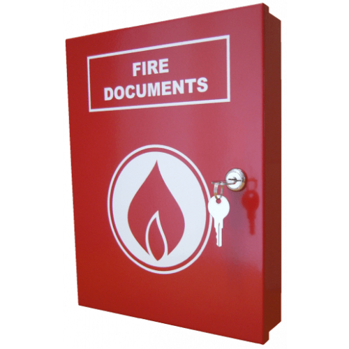 Red Document Box A4 with Fire Logo