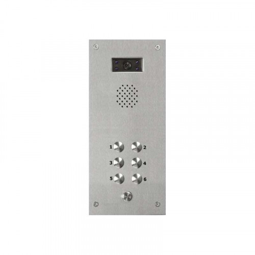 Bell System 6 Button Vandal Resistant Flush Video Panel