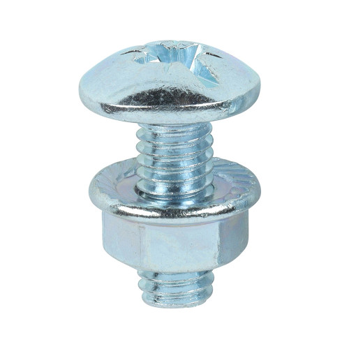 Cable Tray Bolt & F/Nut - BZP, M6 x 16mm (Box of 200)