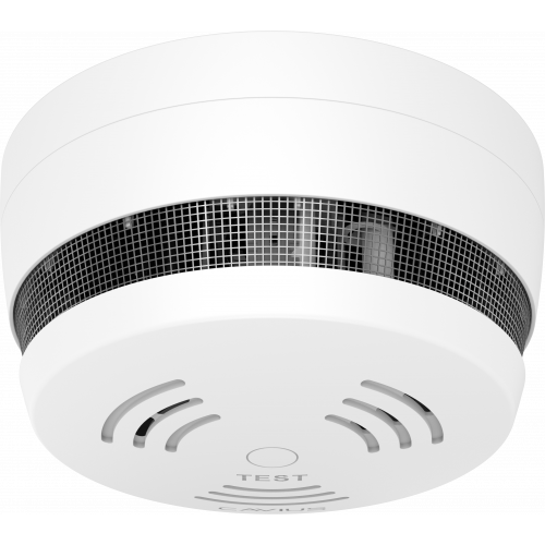 Cavius Optical Smoke Alarm, Mains Powered with 10 Yr Lithium Battery + RF Interlink, 97mm