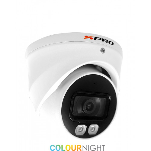 SPRO 5MP Turret Camera, 2.8mm, Colour Night, Built-in Mic, 40m IR, IP 67, White