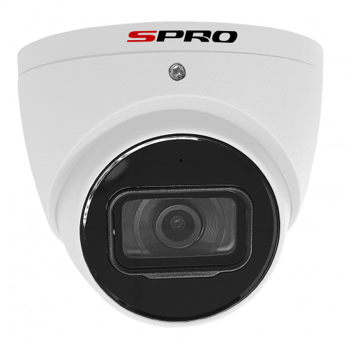 SPRO 5MP POC Turret Camera, 2.8mm, Built-in Mic, POC, AOC, 50m IR, IP67, White