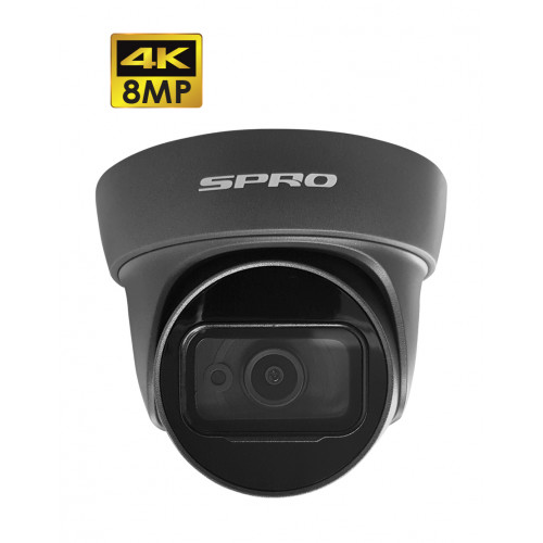 SPRO 8MP 4 in 1 Turret Camera, 2.8mm, Built-in Mic, 30m IR, IP67, Grey