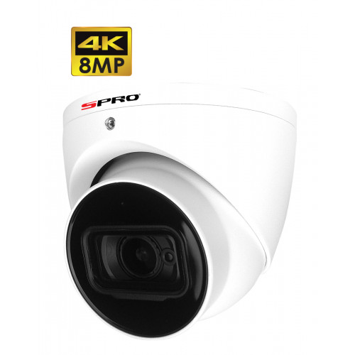 SPRO 8MP 4in 1 Turret Camera, 2.8mm, Starlight, Built-in Mic, 50m IR, IP66, White
