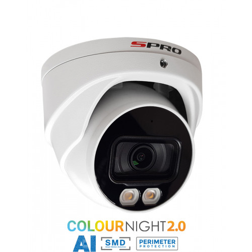 SPRO 4MP Turret Camera, 2.8mm, Colour Night, 30m IR, IP67 White