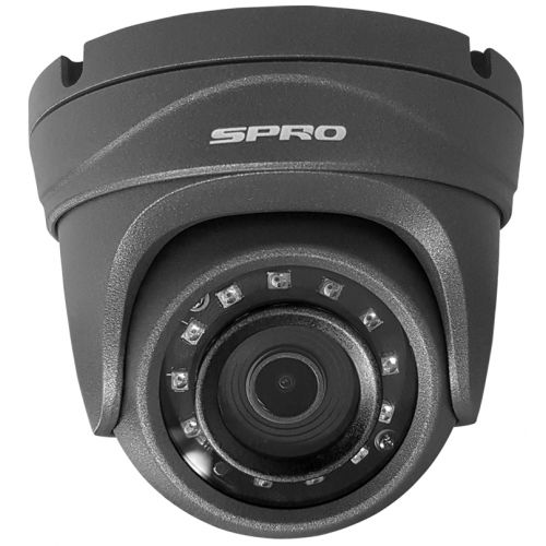 SPRO 4MP Dome Camera, 2.8mm, 30m IR, IP67, Grey