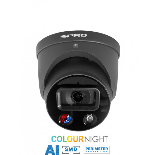 SPRO 5MP Turret Camera, 2.8mm,  Active Deterrence, 30m IR, Grey