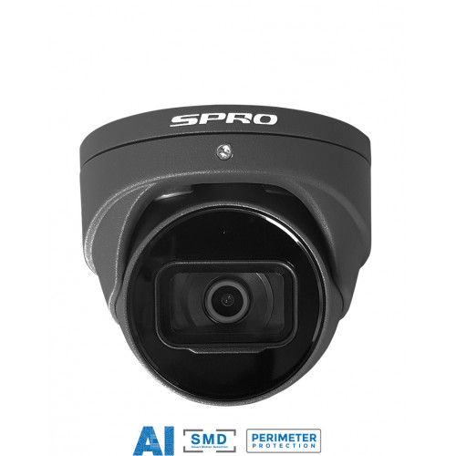 SPRO 5MP Turret Camera, 2.8mm, 50m IR, WDR, Built-in Mic, Starlight, Grey