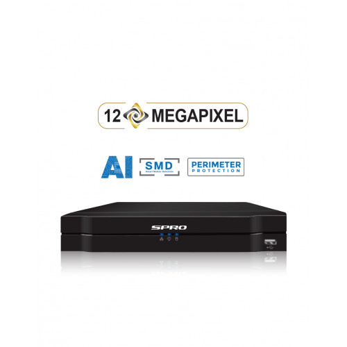 SPRO 4CH 12MP AOC NVR, 4K HD DVR, VGA/HDMI - No HDD