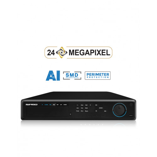 SPRO 32CH 24MP IP NVR, AI PRO, 4K VGA/HDMI c/w 6TB HDD