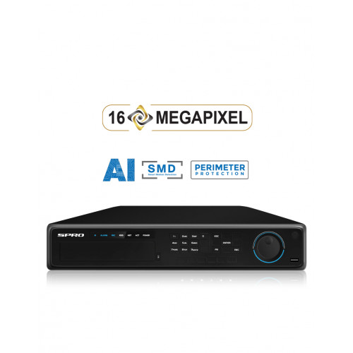 SPRO 32CH 16MP IP NVR, AI PRO, 4K VGA/HDMI  c/w 16TB HDD