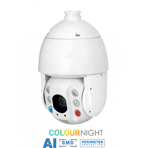 SPRO 4MP IP PTZ Camera, 25X Zoom, 4.8-120mm, Active Deterrence, Starlight, AI Pro, 150m IR, IP66