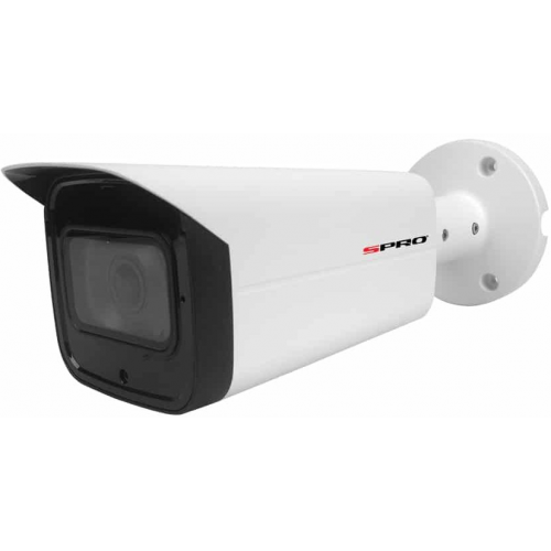 SPRO 4MP Bullet Camera, Motorised Lens 2.7-13.5mm, Starlight, 60m IR, IP67, White