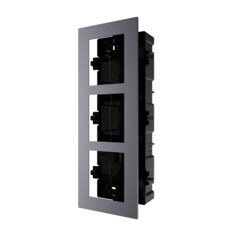 Hikvision 3 way flush mounting bracket for modular door station, Stainless Steel