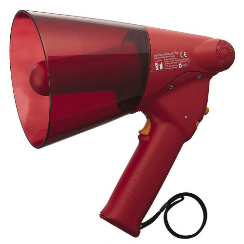 TOA 6W Handheld Megaphone with Siren, Range 250m, Red,IPX5