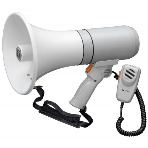 TOA 15W Handheld Megaphone with Coil Mic, Range 400m, Grey