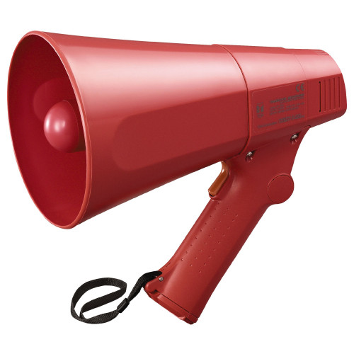 TOA 6W Handheld Megaphone with Siren, Range 250m, Red