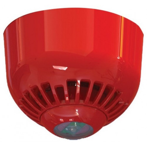 FireCell C-3-15 Ceiling Sounder VAD (head only), Red - rqs base