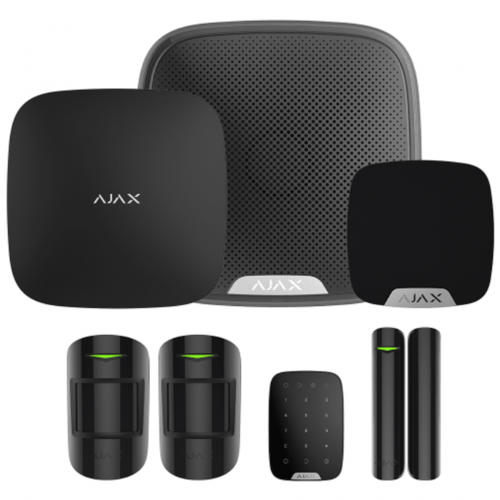 Ajax Kit 3 with Keypad, Black - Hub2, 2 x Motion Protect, Door Protect, Street Siren, Home Siren