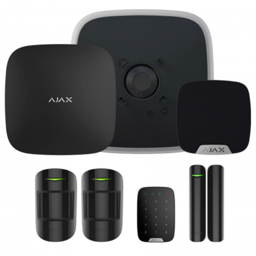 Ajax Kit 3 DD with Keypad, Black - Hub2, 2 x Motion Protect, Door Protect, Double Deck Siren, Home Siren