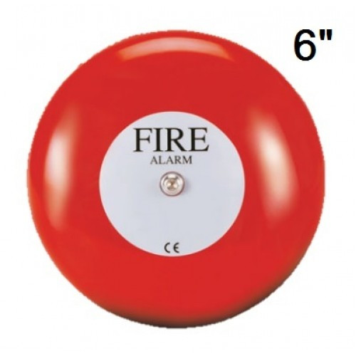 Vimpex 24V DC 6" Fire Alarm Bell, Red