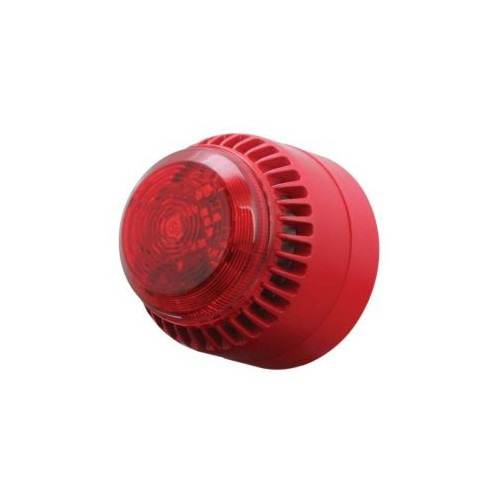 Roshni/Solista Sounder/LED Beacon, Red, Shallow Base