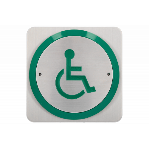 CDVI All-active wheelchair logo exit button, flush mount