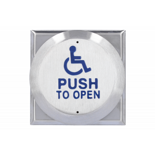 CDVI Large all-active wheelchair logo & PUSH TO OPEN exit button, flush mount