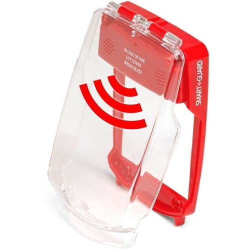 Smart+Guard Call Point Cover for Flush Call Points c/w Integral Sounder, Red