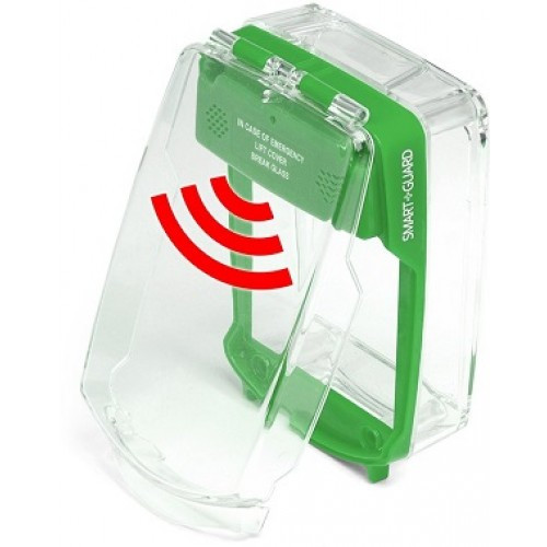 Smart+Guard Call Point Cover for Surface Call Points c/w Integral Sounder, Green