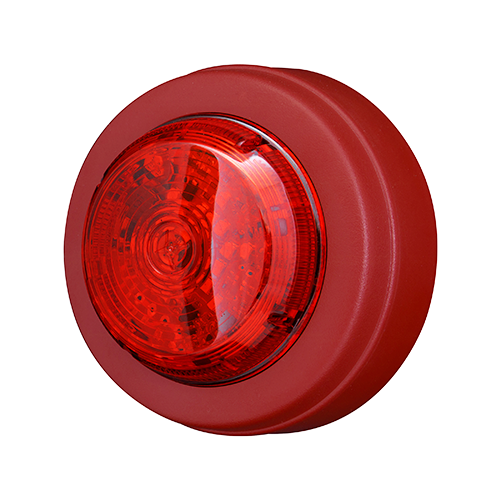 Solista LED Beacon, Red Body, Red Lens, Shallow Base