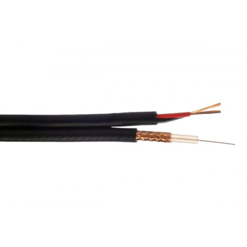 RG59 + 2C Shotgun Cable, Copper Core, Aluminium Braid, 200m, Black