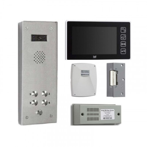 Bell System 4 Button Vandal Resistant Tabellet Surface Video Entry Kit