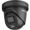 Hikvision 4MP AcuSense DarkFighter Turret IP Camera, 2.8mm, IR 30m, WDR, Buil-in Mic, Speaker, Alarm, IP66, POE, Black